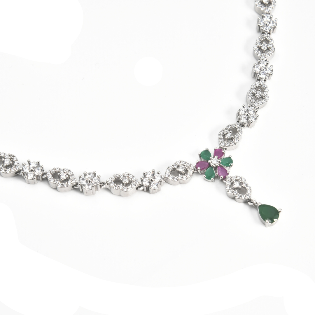 Emerald Bloom Necklace Set