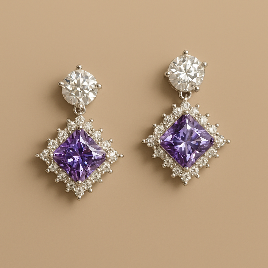 Amethyst Dew Earrings Free Size / 6.45 g
