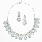 Aqua Mosaic Necklace Set 58.32 g