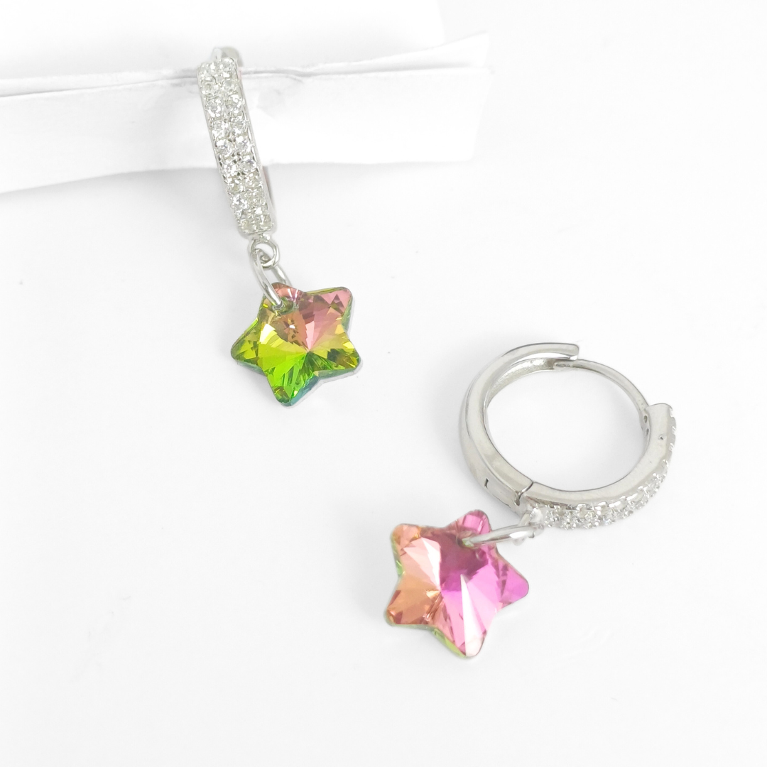 Aurora Star Hoop Earrings Free Size
