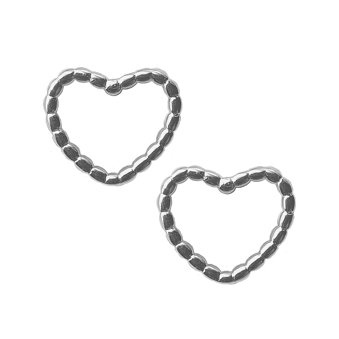 Beaded Heart Studs Free Size