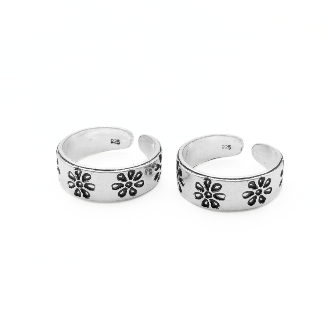 Bold Blooms Toe Rings FREE Size / 4.32 g