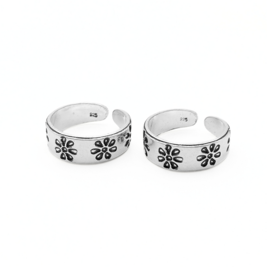 Bold Blooms Toe Rings FREE Size / 4.32 g