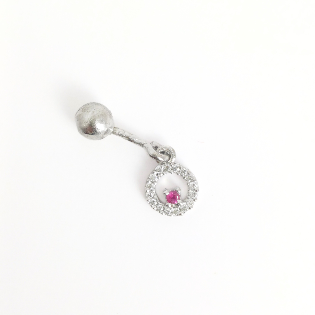 Circle of Ruby Helix Stud Free Size
