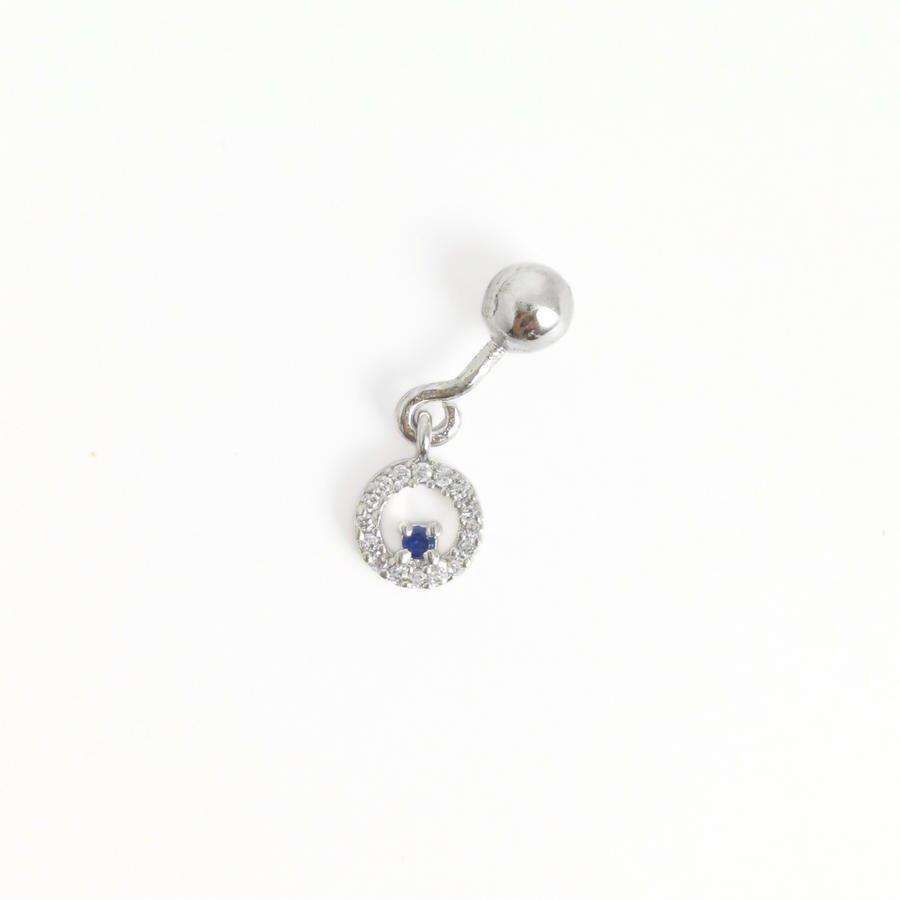 Circle of Sapphire Helix Stud 1.03 g