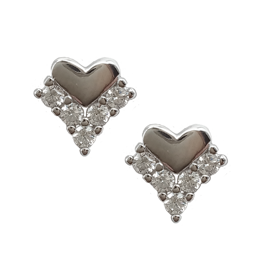 Diamond Heart Studs Free Size
