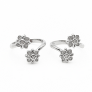 Double Blossom Sparkle Toe Rings FREE Size / 4.65 g
