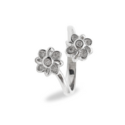 Double Blossom Sparkle Toe Rings FREE Size / 4.65 g