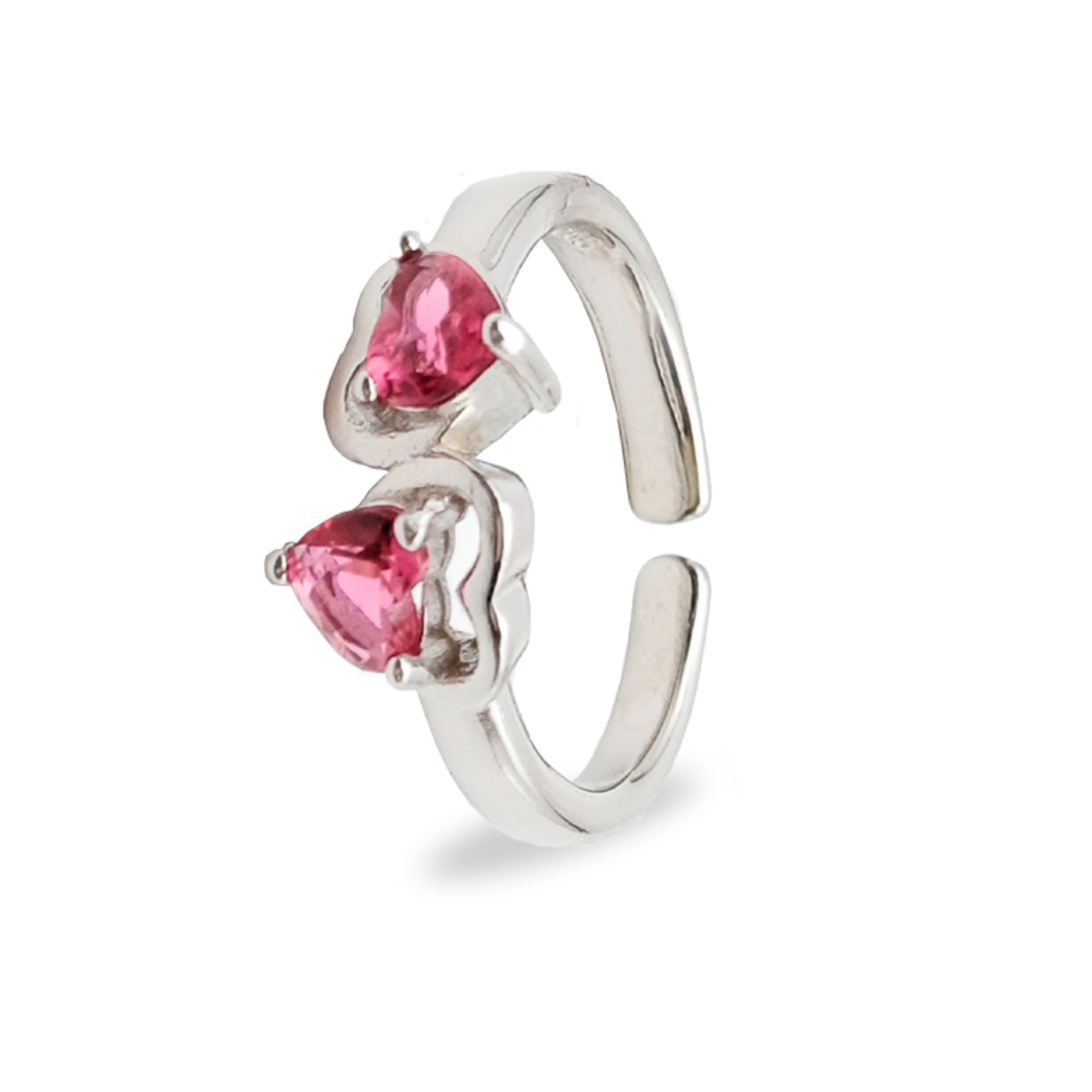 Double Heart Charm Toe Rings FREE Size / 4.41 g