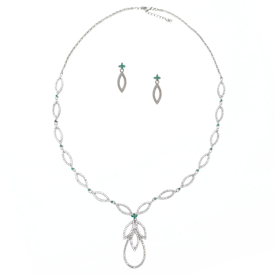 Emerald Dewdrop Necklace Set 37.14 g