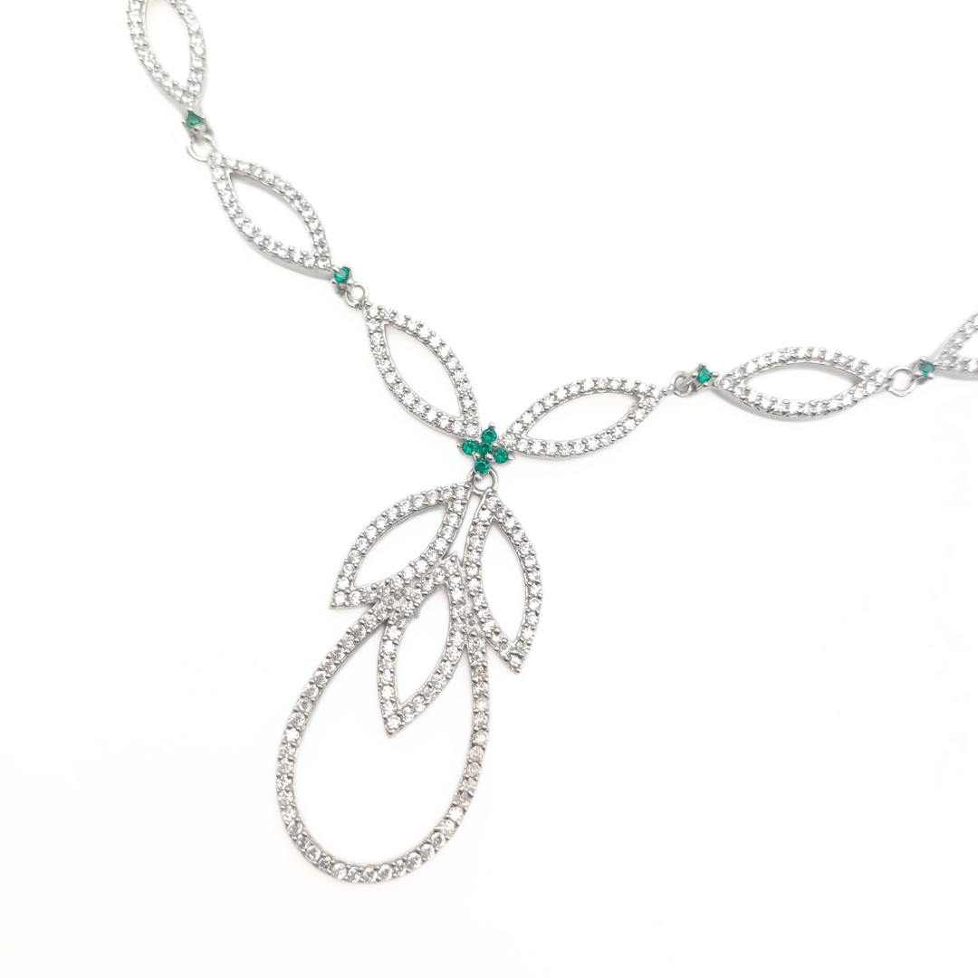 Emerald Dewdrop Necklace Set 37.14 g
