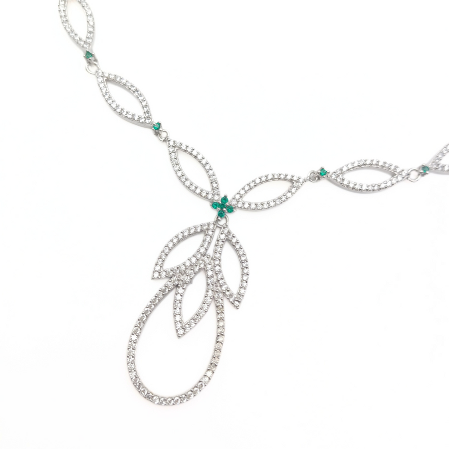 Emerald Dewdrop Necklace Set 37.14 g