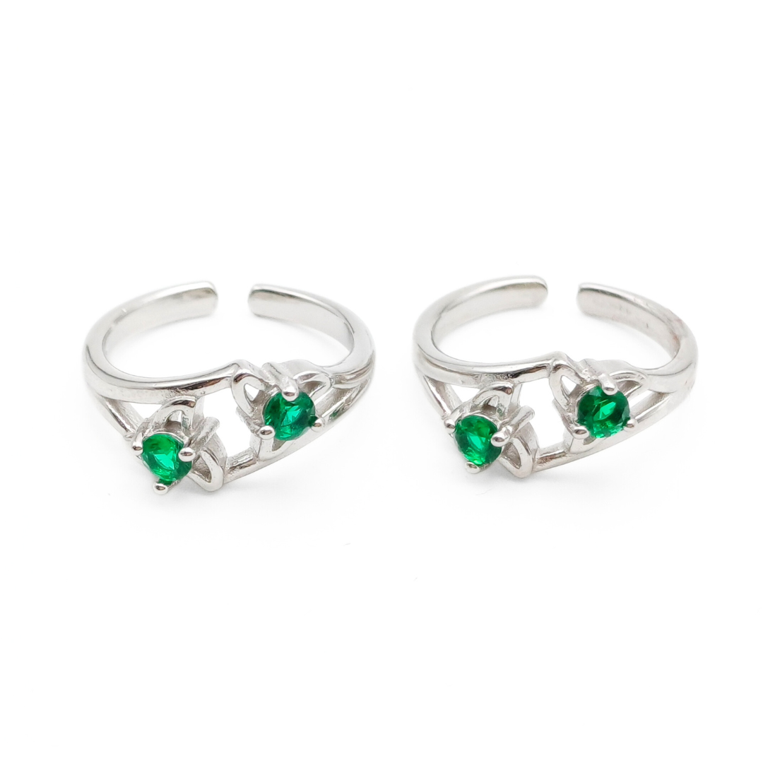 Emerald Duo Toe Rings FREE Size / 4.05 g
