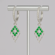 Emerald Flame Hoop Earrings Free Size / 2.45 g