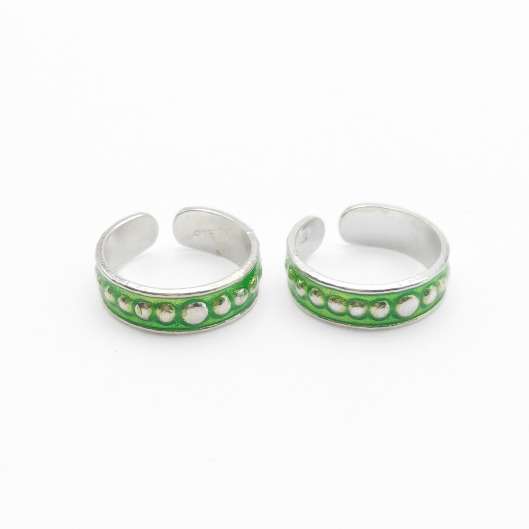Emerald Glow Toe Rings FREE Size / 3.28 g