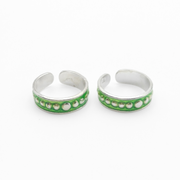Emerald Glow Toe Rings FREE Size / 3.28 g