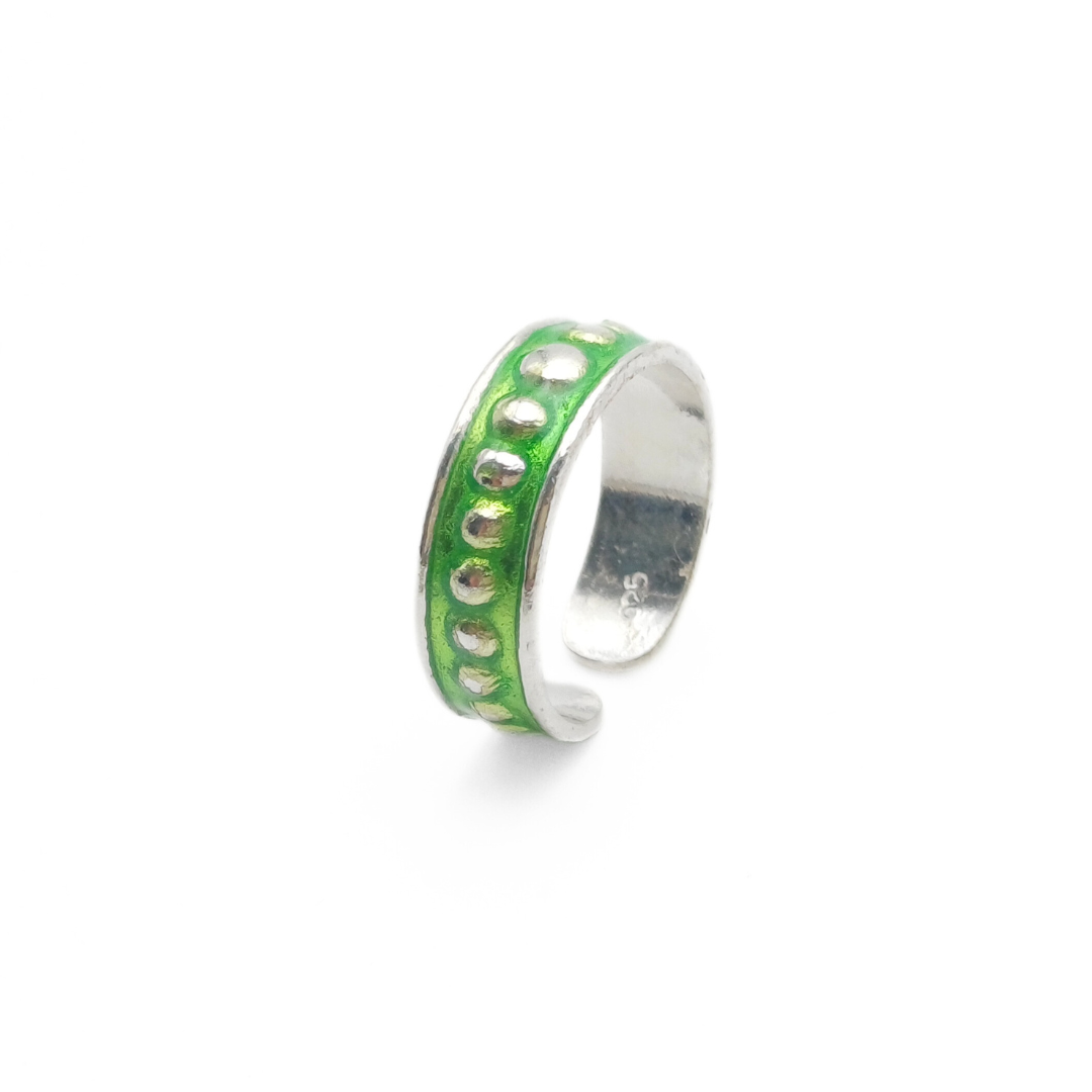 Emerald Glow Toe Rings FREE Size / 3.28 g