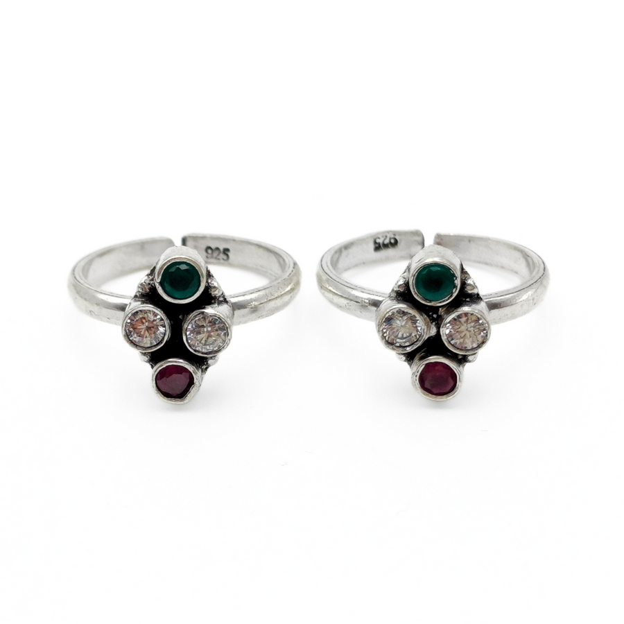 Festive Sparkle Toe Rings FREE Size / 5.51 g
