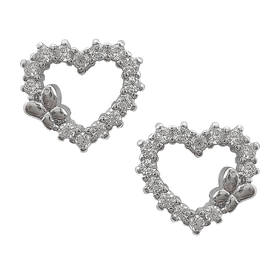 Fluttering Heart Studs Free Size