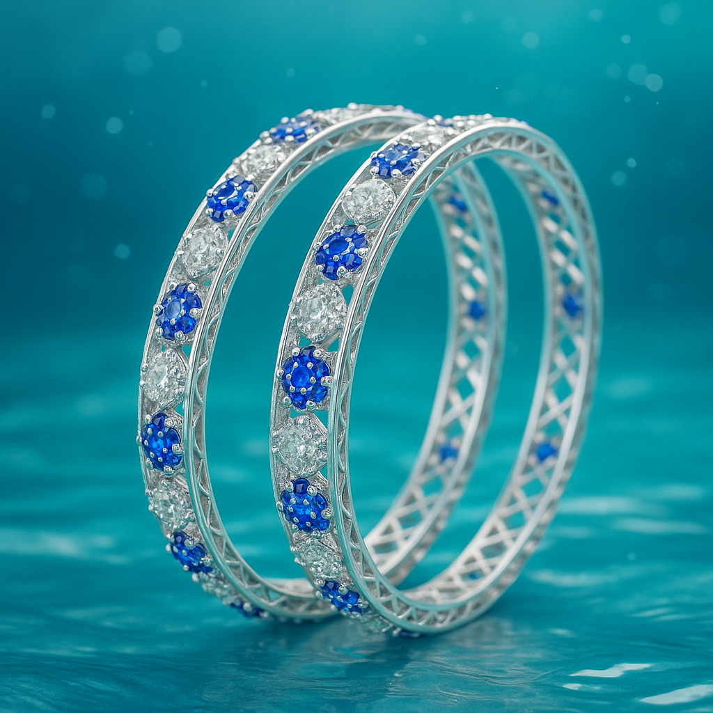 Frosted Bloom Bangles 63 mm / 37.13 g