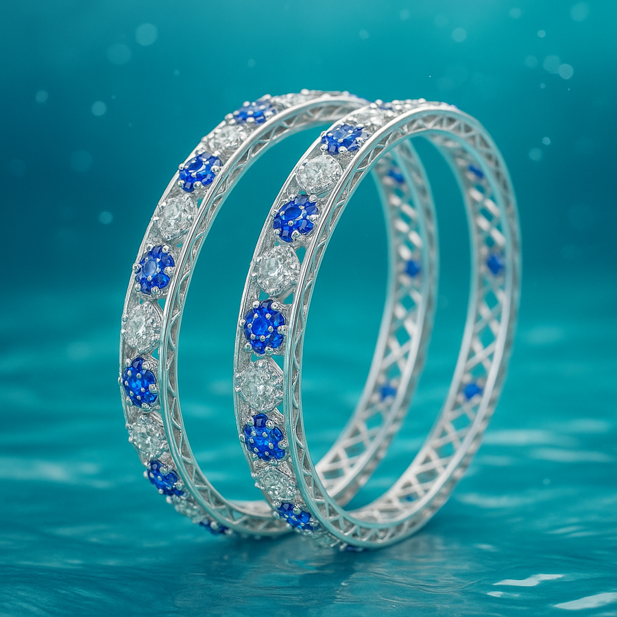 Frosted Bloom Bangles 63 mm / 37.13 g