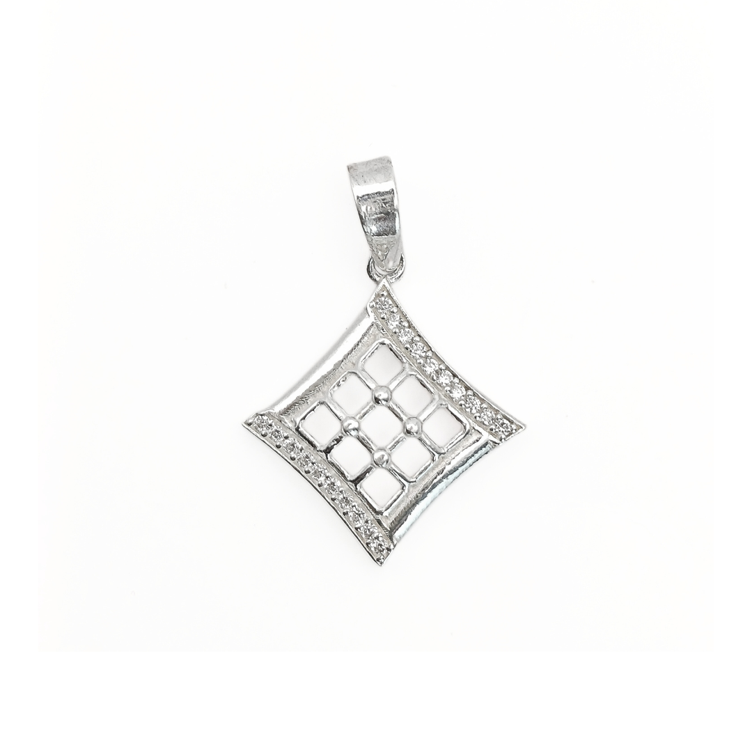 Geo-Sparkle Grid Pendant Free Size