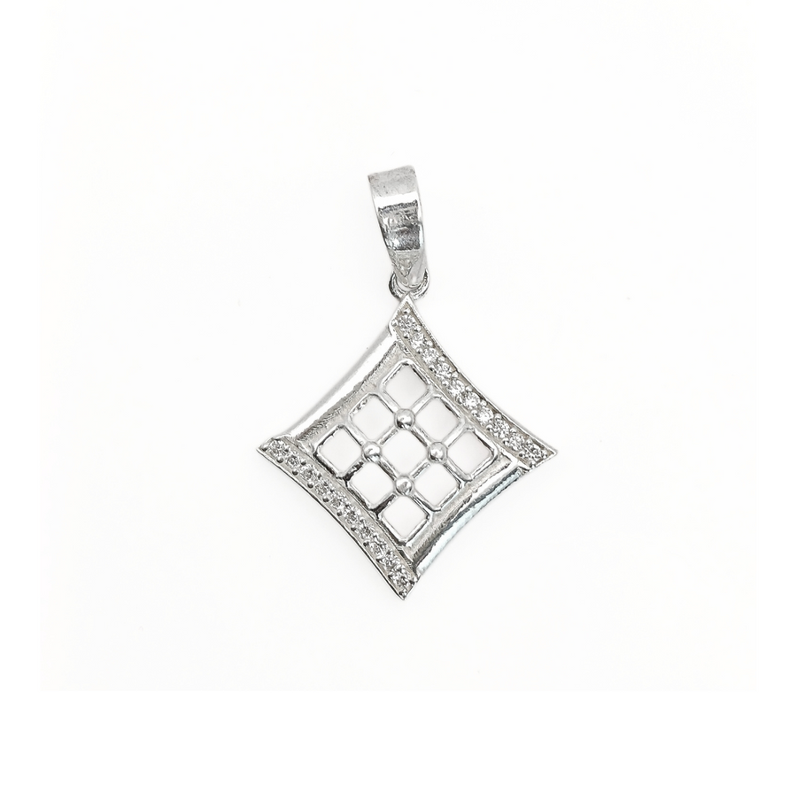 Geo-Sparkle Grid Pendant Free Size