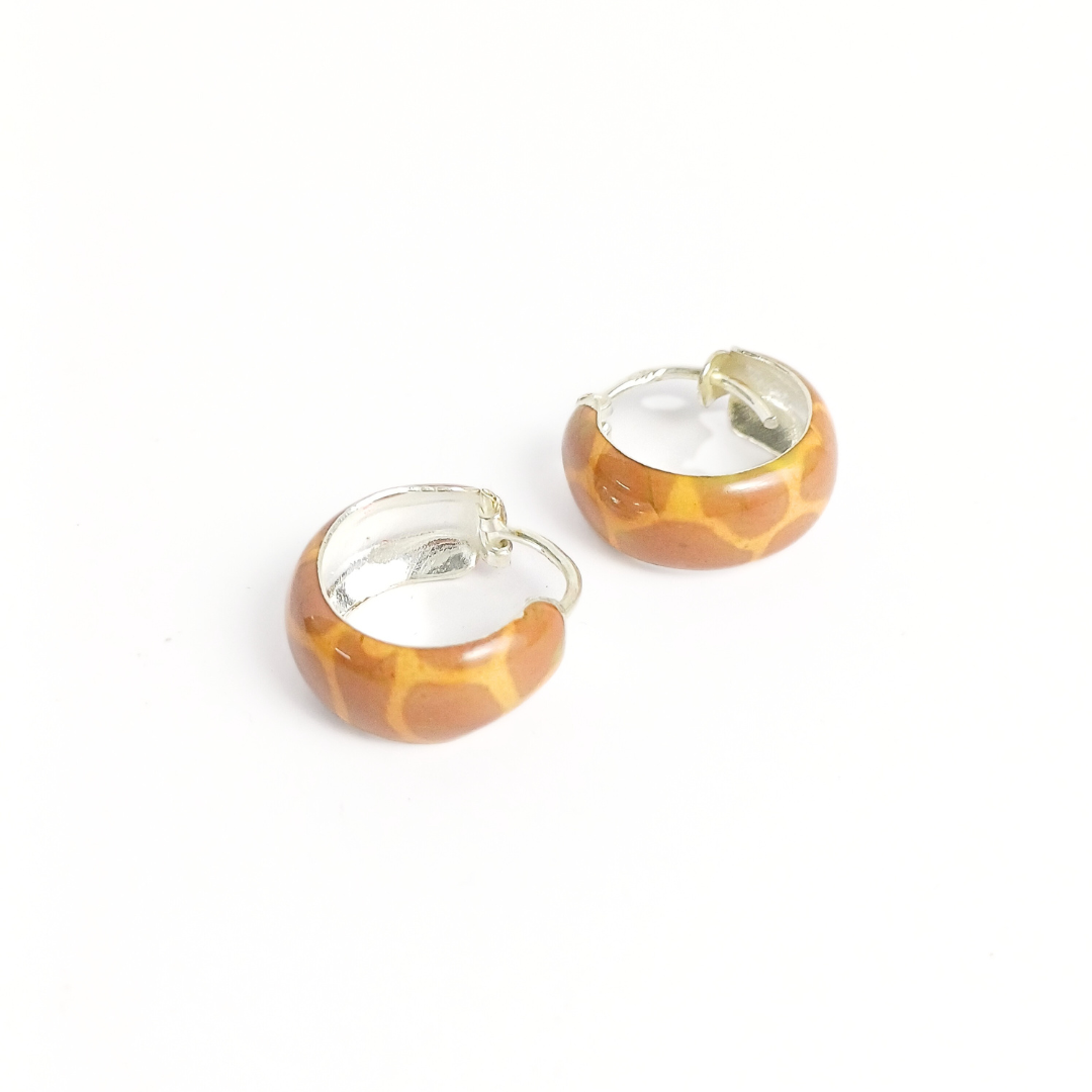 Giraffe Print Hoops 1.75 g
