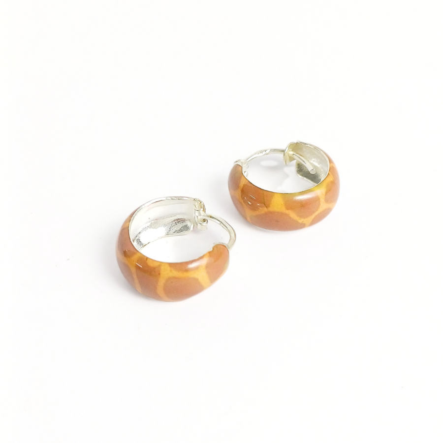 Giraffe Print Hoops 1.75 g