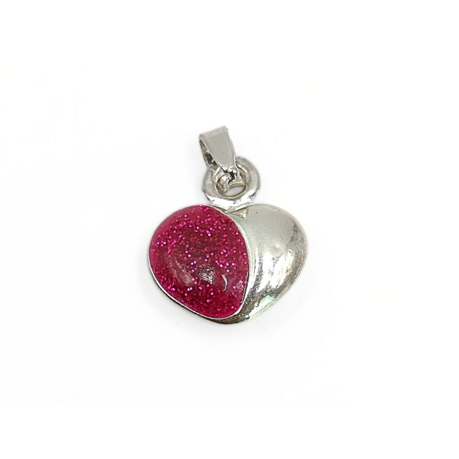 Glitter Heart Pendant Free Size