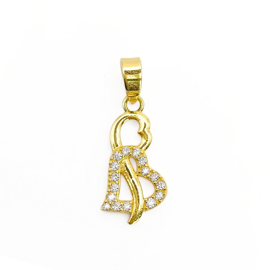 Golden Intertwined Heart Pendant Free Size