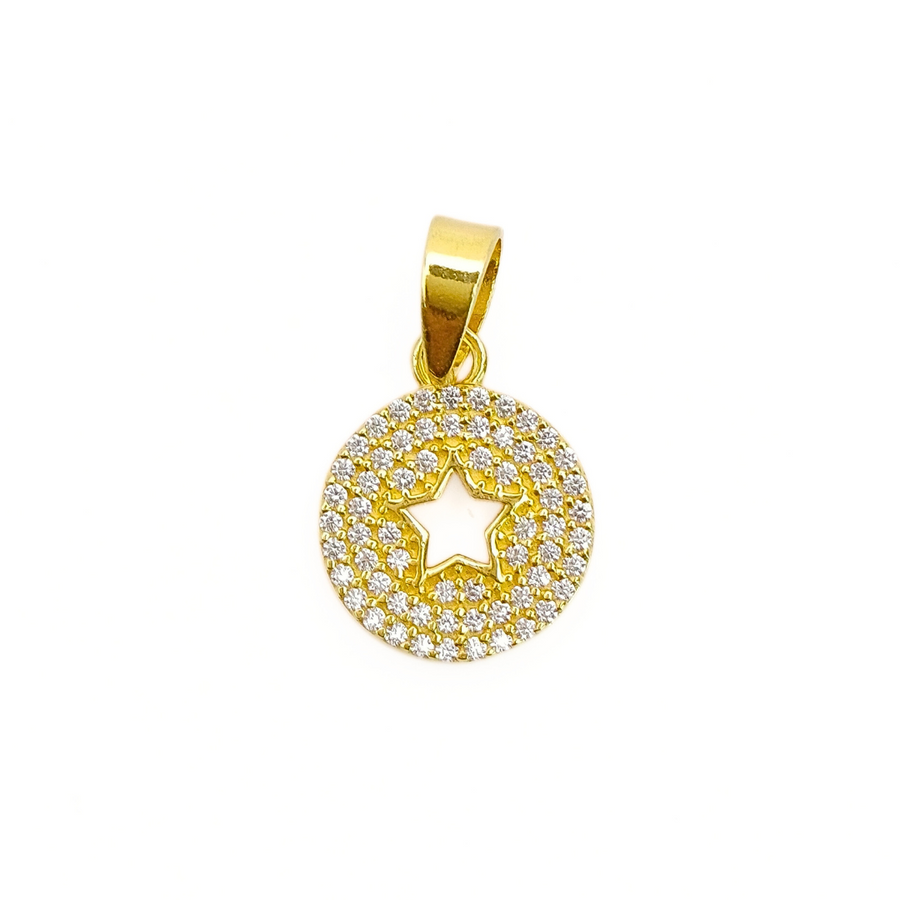 Golden Starry Orbit Pendant Free Size