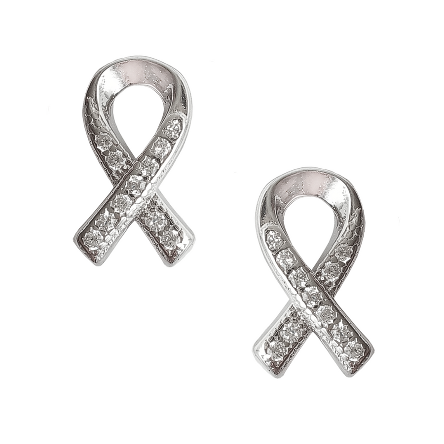 Hope Ribbon Studs Free Size