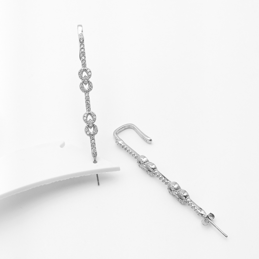 Infinity Stream Climber Earrings Free Size