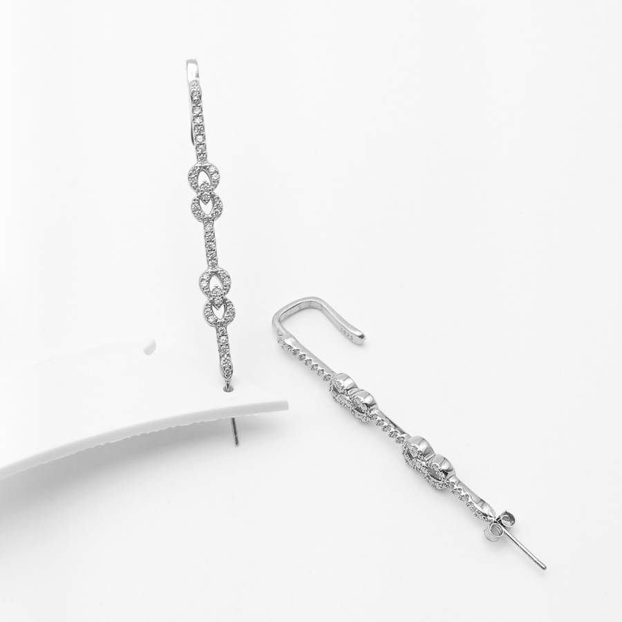 Infinity Stream Climber Earrings Free Size