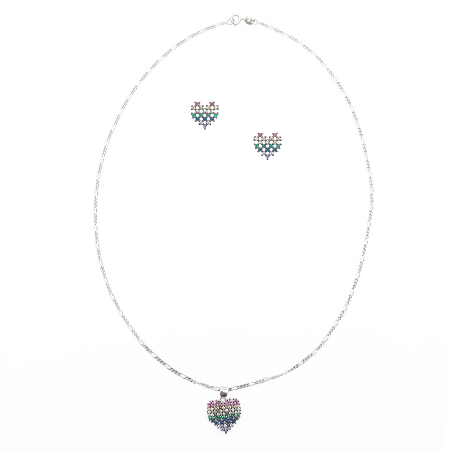 Kaleidoscope Heart Chain Set Free Size