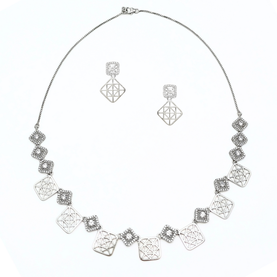 Lattice Sparkle Necklace Set 18.16 g
