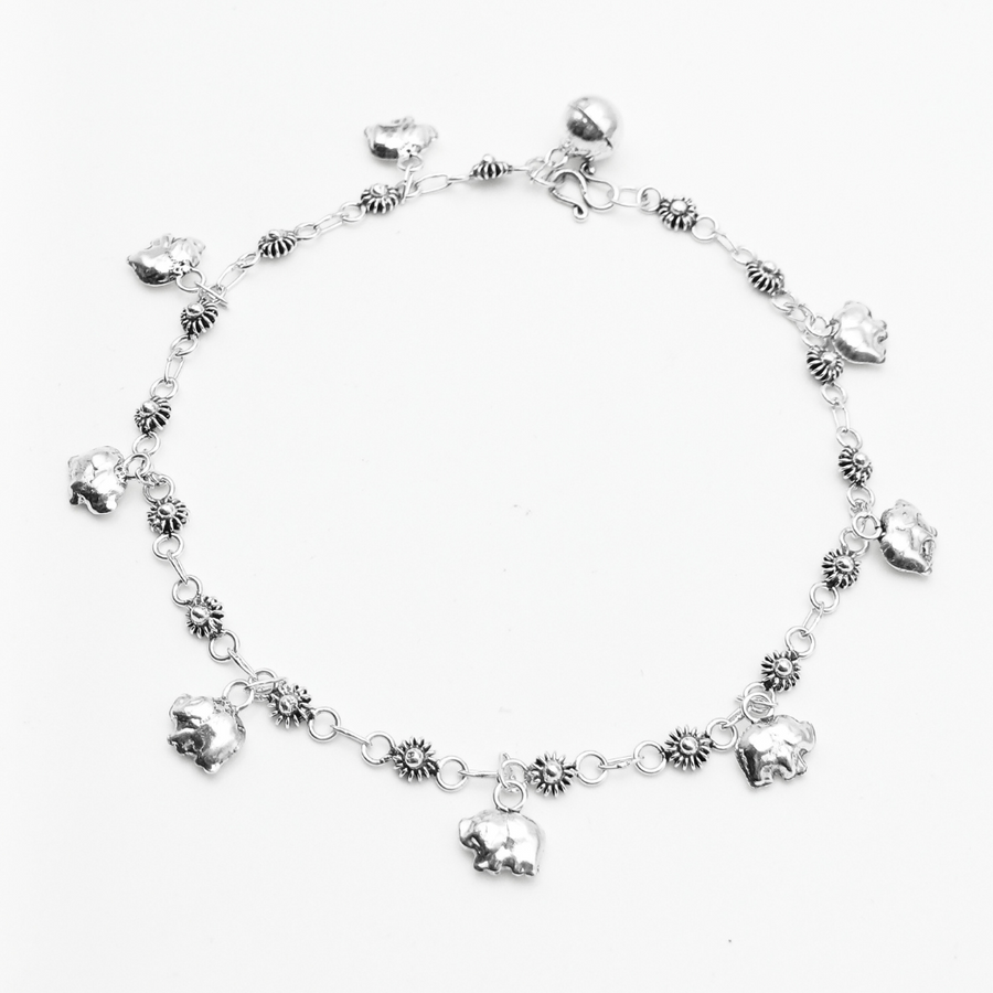 Lucky Blossom Elephant Anklet 267 mm / 10.35 g