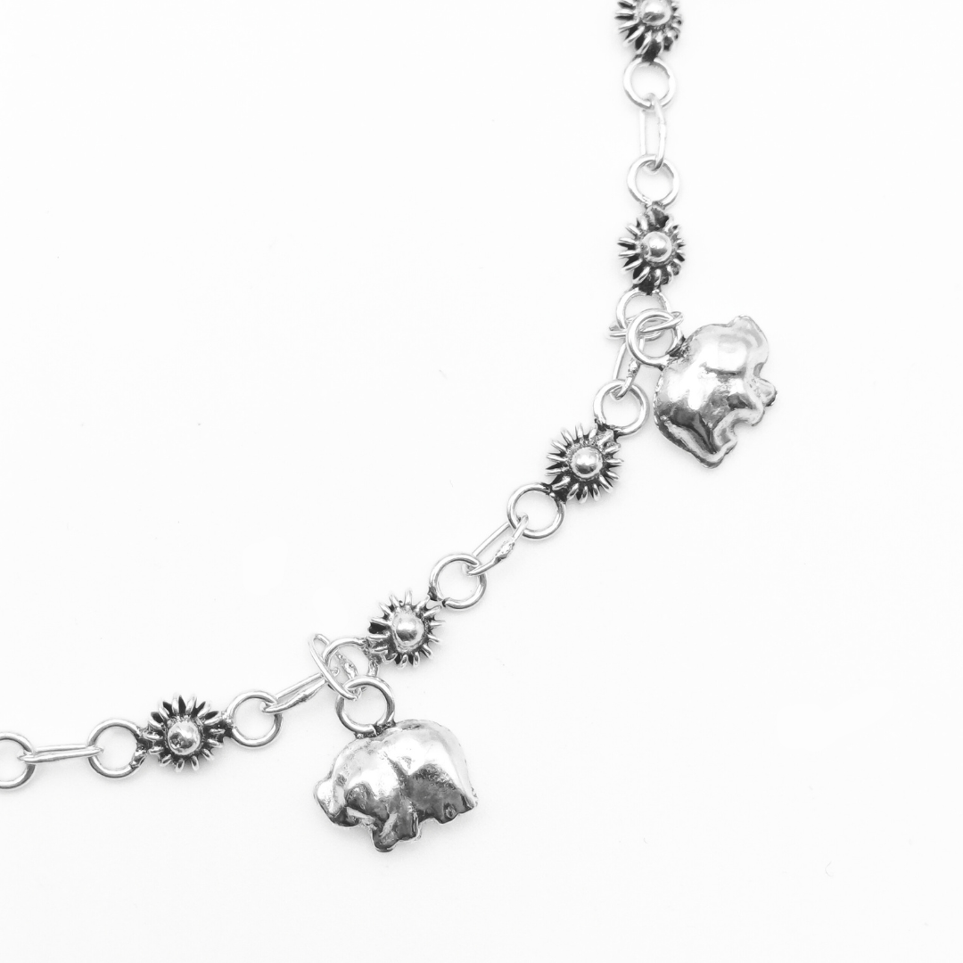 Lucky Blossom Elephant Anklet 267 mm / 10.35 g