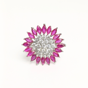 Magenta Sunburst Ring Free Size / 4.5 g