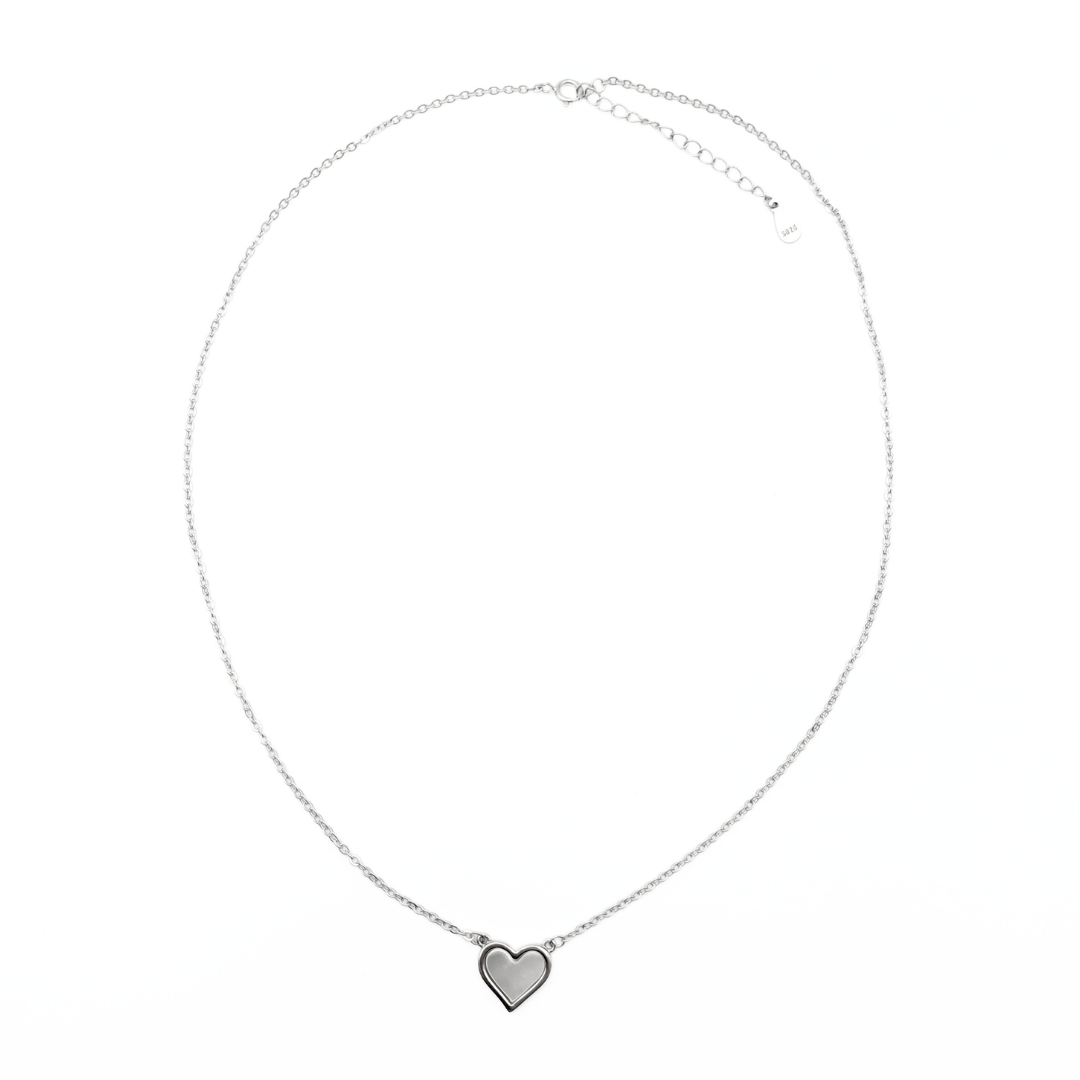 Mother of Pearl Heart Chain Set Free Size