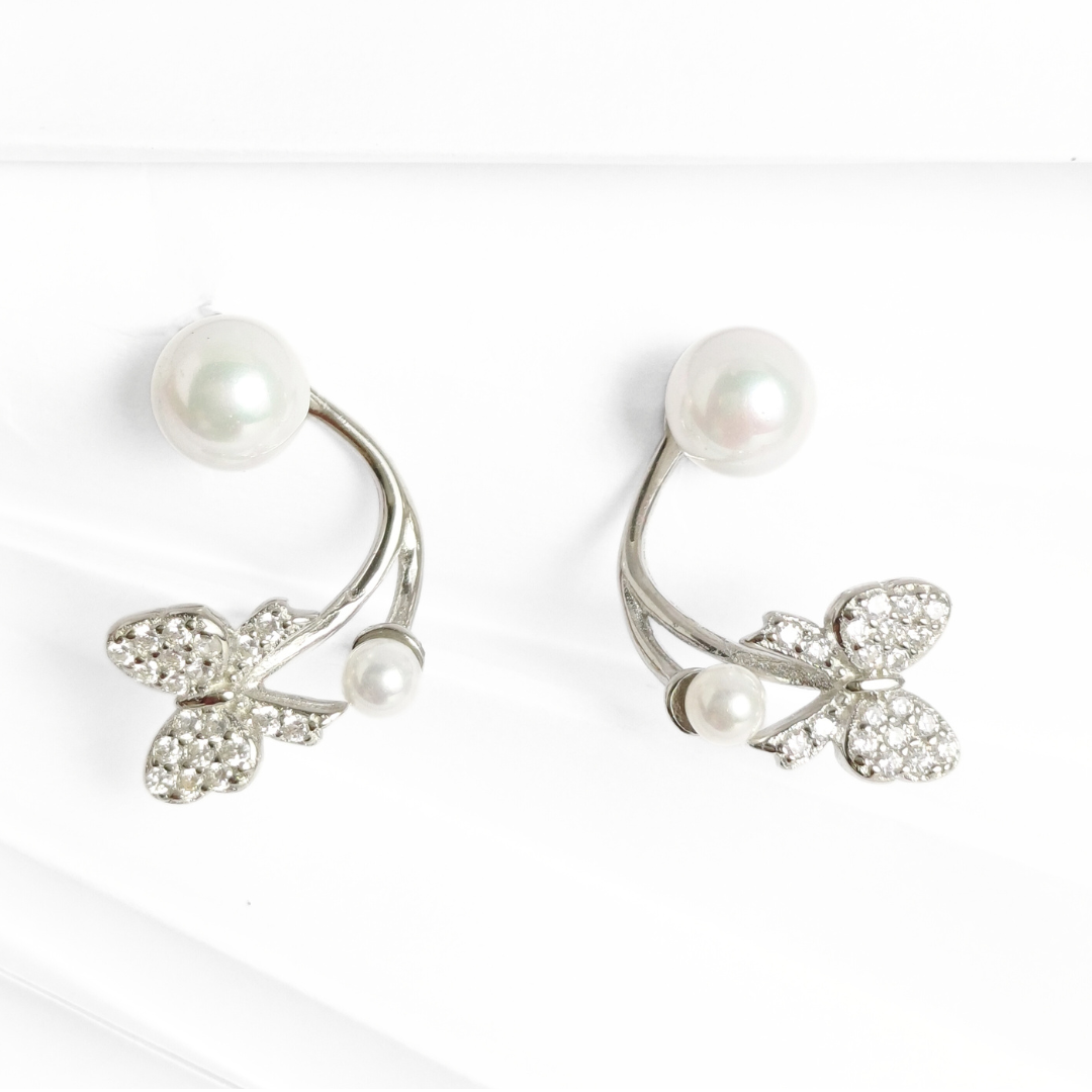 Pearl Wings Earrings Free Size