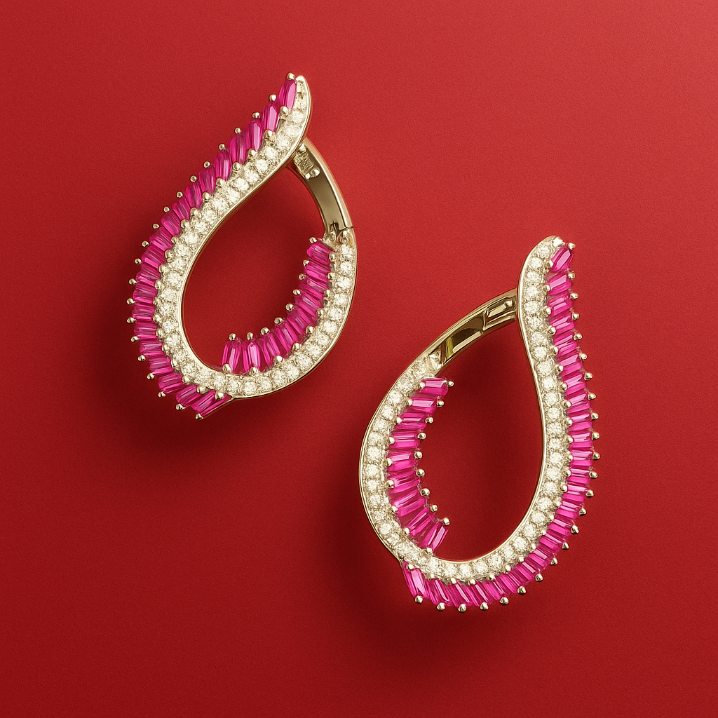 Pink Cascade Earrings Free Size / 7.52 g