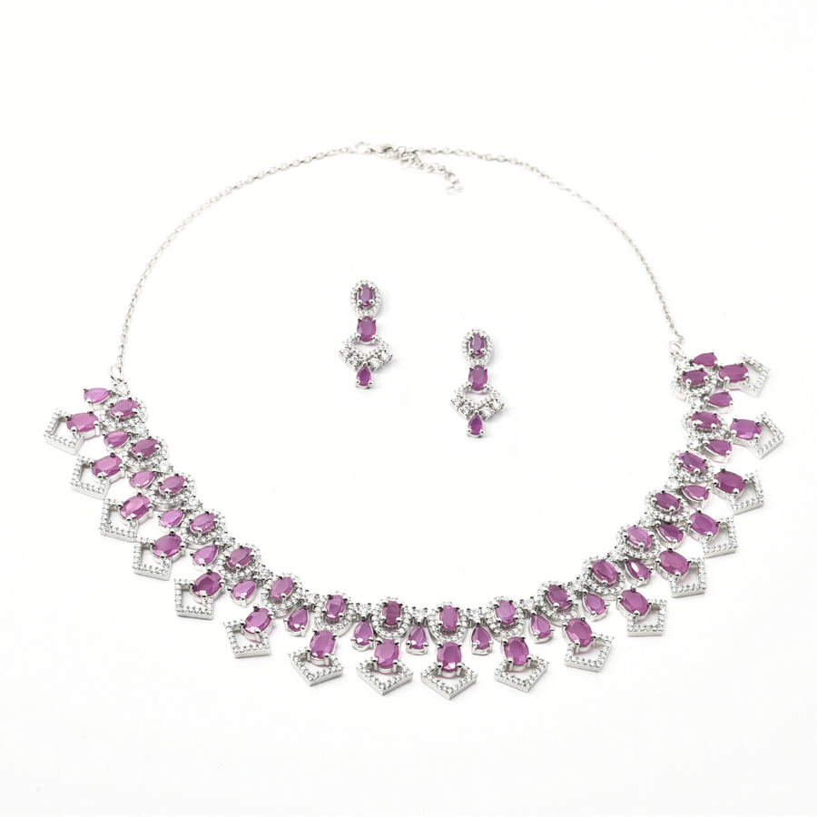 Radiant Cascade Necklace Set 54.07 g
