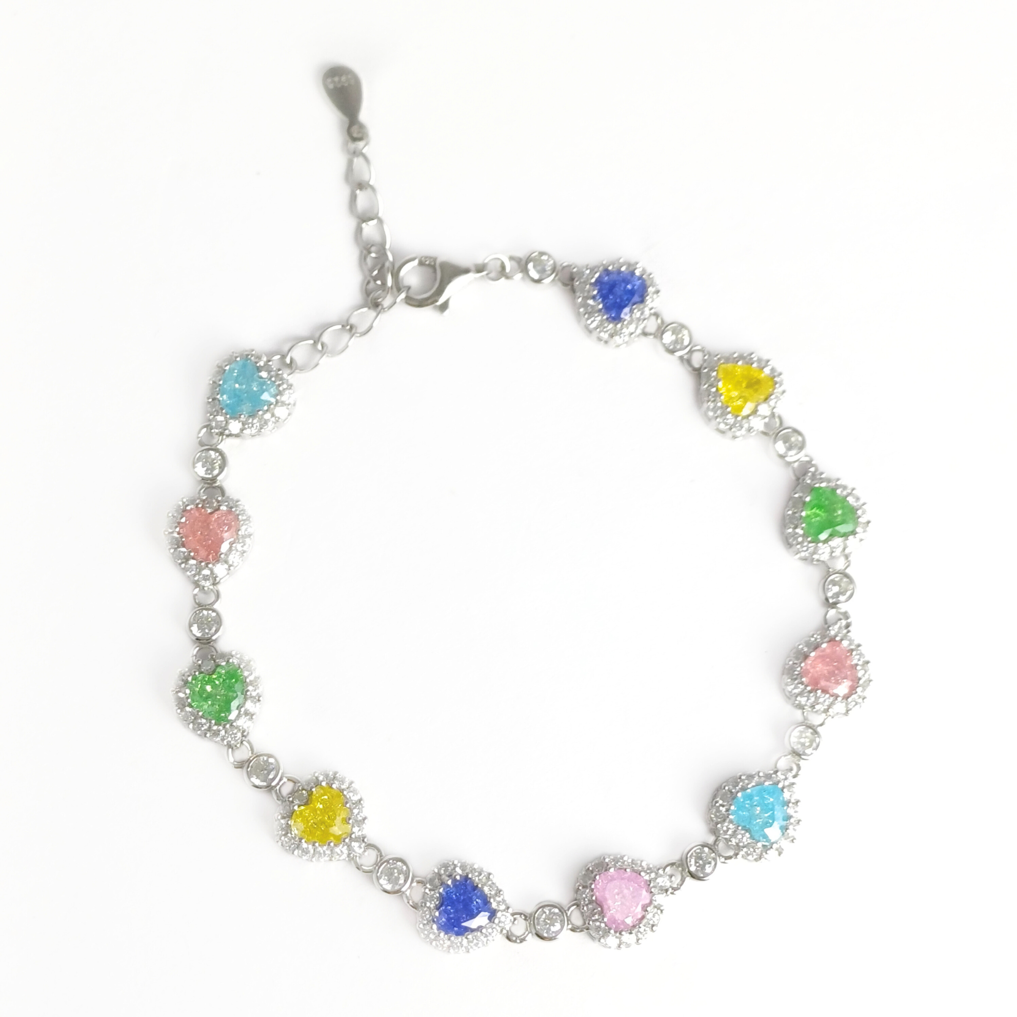 Rainbow Hearts Bracelet Adjustable / 12.08 g