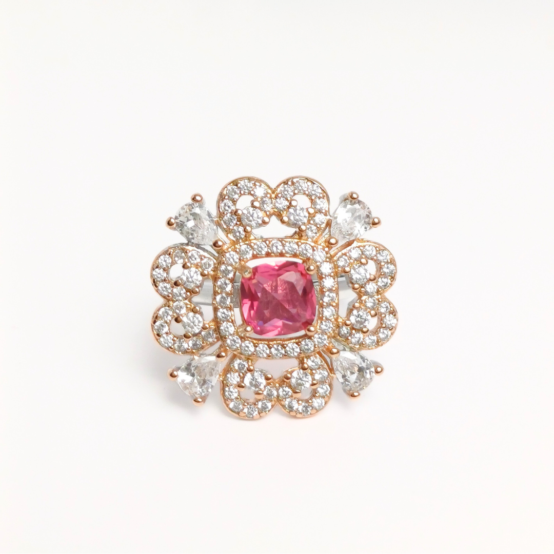 Rose Gold Pink Petal Ring 10 mm / 4.96 g
