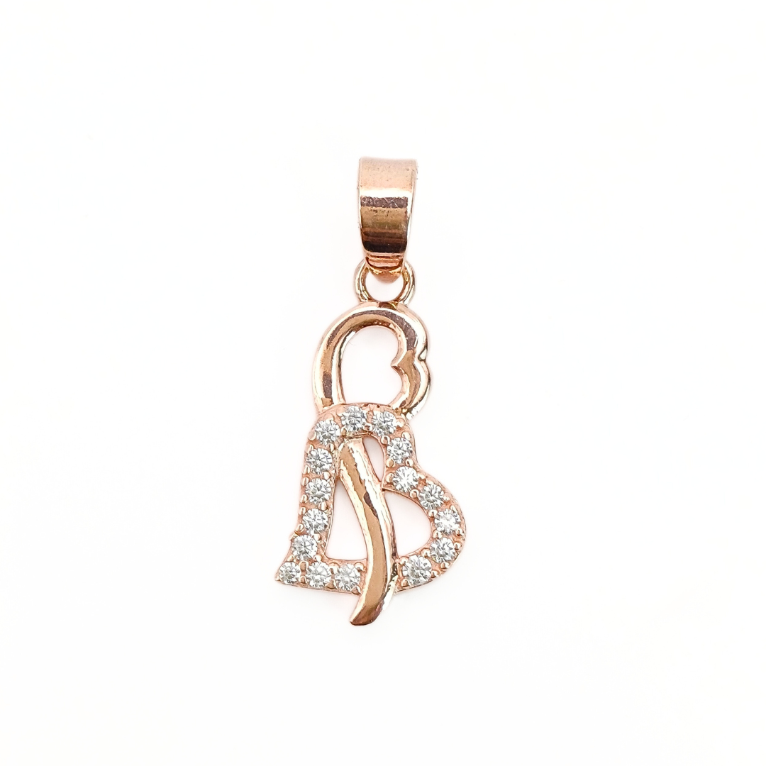 Rose Intertwined Heart Pendant Free Size
