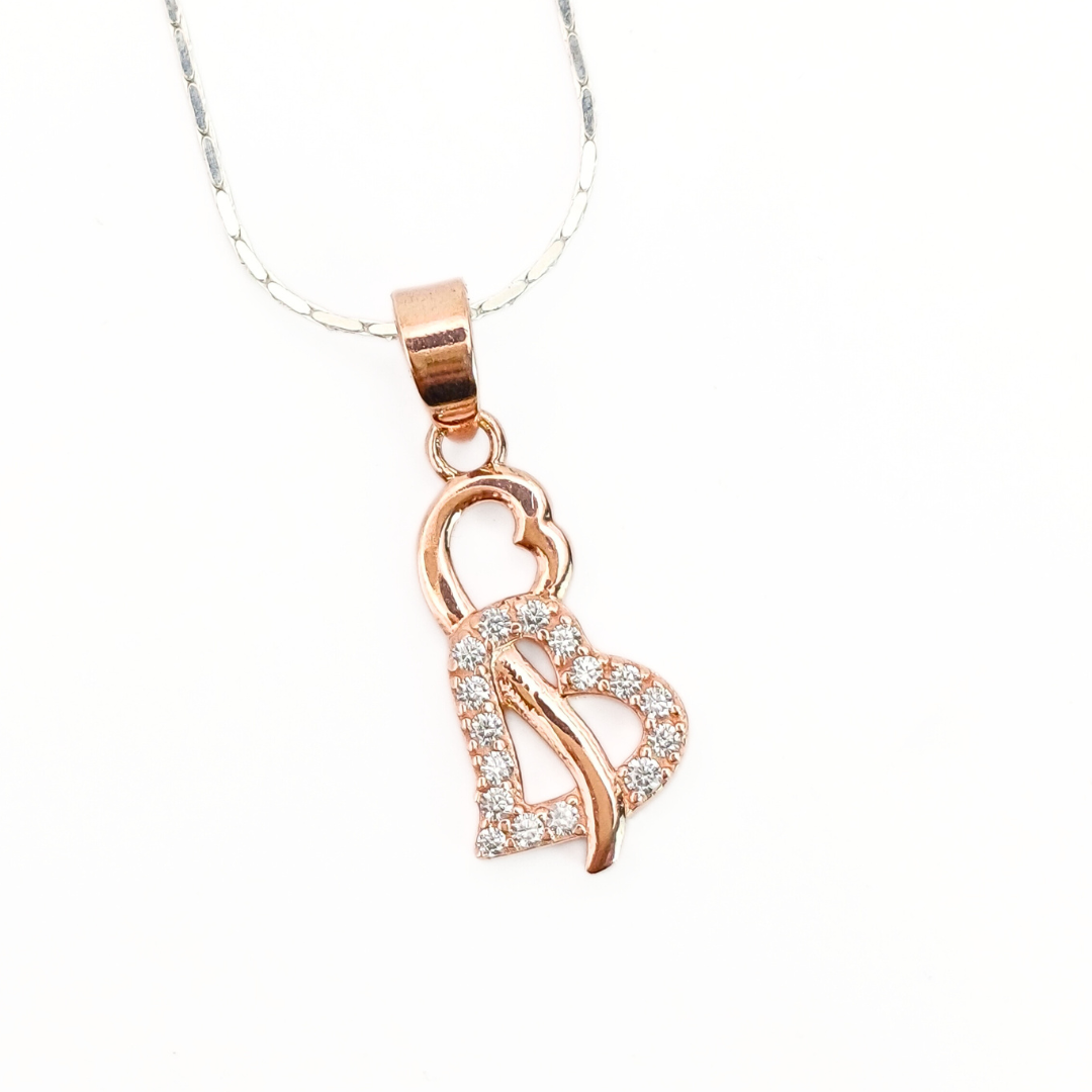 Rose Intertwined Heart Pendant 1.85 g