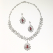 Ruby Bloom Necklace Set 75.88 g