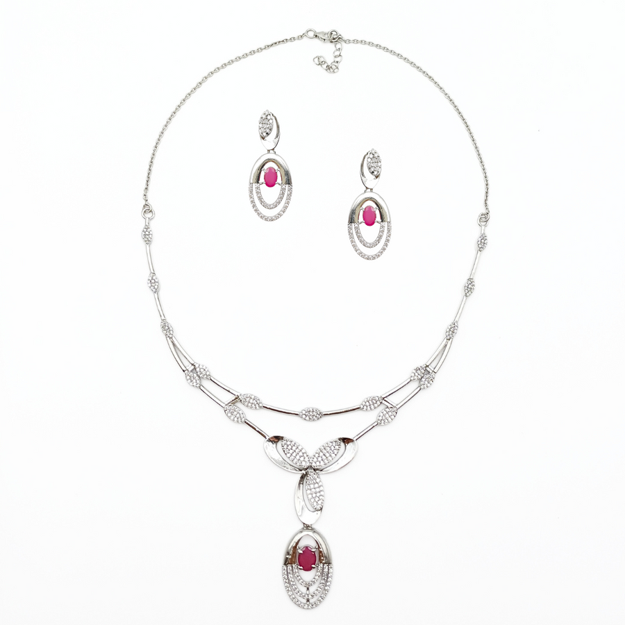Ruby Dew Necklace Set 27.05 g